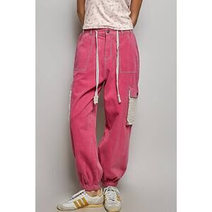 "Pink Joy" Cargo Pants Joggers in Hot Pink